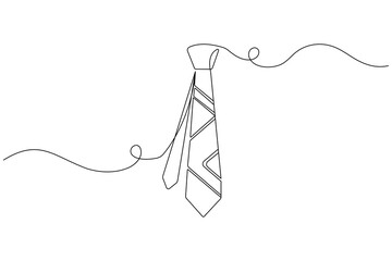 Obraz premium Ties fashion accessory continuous line art on white background