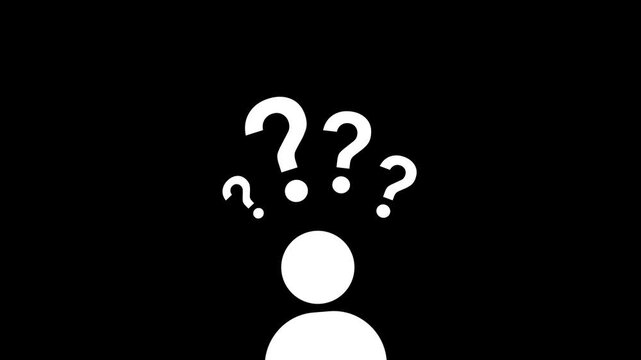 Unknown person with Question marks moving