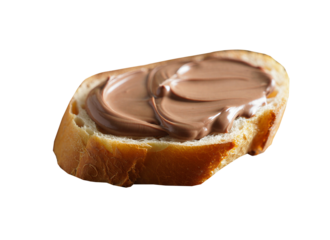 nut-chocolate cream  on bread isolated on white