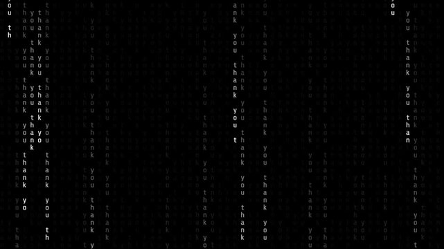 Abstract Digital Code Falling Animation with Thank You Text. Loop Video
