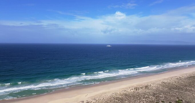 Aerial Drone View of Natural Atlantic Shoreline and Coastal Landscape Near Comporta, Alentejo