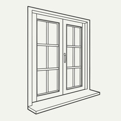 Obraz premium Minimalist line of a frosted windowpane pattern on a white background