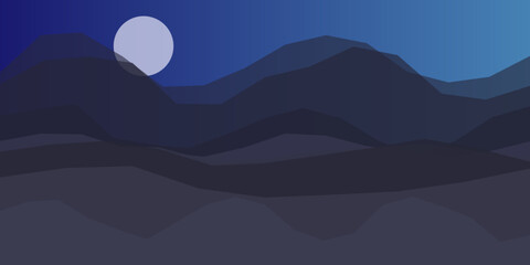 Serene nighttime mountain landscape © Rahana 