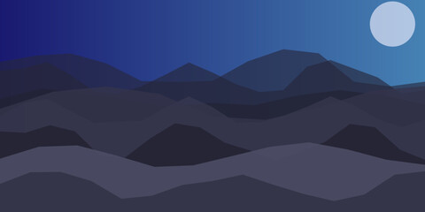 Serene nighttime mountain landscape © Rahana 