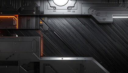 Close-up of futuristic metallic panel.