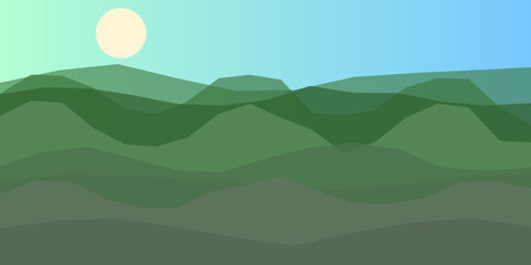 Serene mountain landscape under moonlight © Rahana 