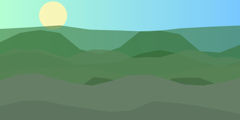 Obraz premium Sunset over rolling hills