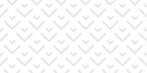 Grey and white vector geometric seamless pattern with lines, arrows, stylized fish scale grid. Subtle abstract minimal ornament. Modern geometrical background texture. Repeated design for print, decor © Olgastocker