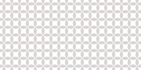 Vector geometric seamless pattern with bold rounded shapes, circle grid, round mesh, lattice. Simple abstract minimal background. Subtle gray and white ornament texture. Repeating minimalist design