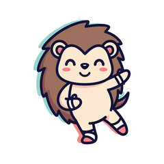 Adorable Cartoon Hedgehog Illustration