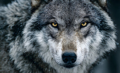 Obraz premium Grey wolf ( Canis lupus ) close up