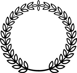 Classic Laurel Wreath Outline