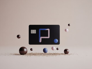 Credit card geometric minimalist design modern payment technology concept