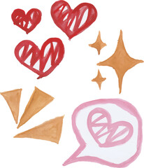 Hand-Drawn Hearts and Celebration Elements