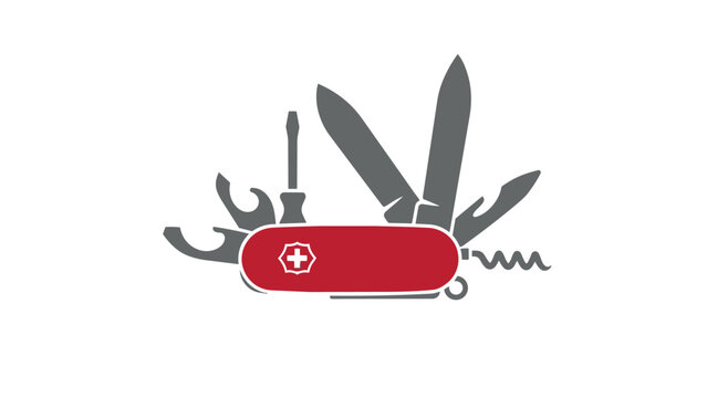 Swiss army knife with various tools