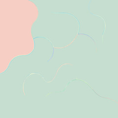 A minimalist vector graphic featuring pastel-colored abstract shapes and lines
