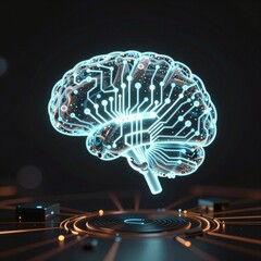 Artificial Intelligence Brain Circuit Concept Illustration