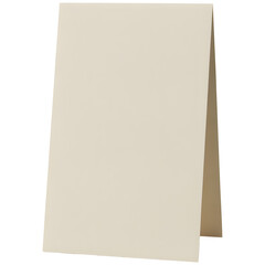 Blank Folded Cardboard Easel Display Stand Standing Open Isolated View, Empty A-Frame Signboard Mockup on transparent background