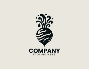 beetroot juice black vector logo illustration