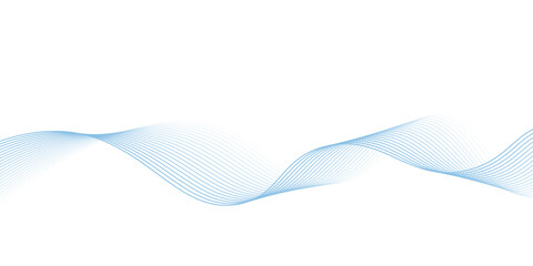 Abstract vector background with blue wavy lines. Blue wave background. Blue lines vector illustration. Curved wave.