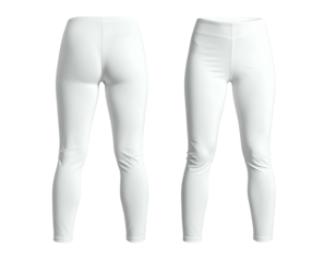 White athletic leggings shown from front and back