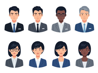 Diverse business people icons