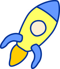 a rocket ship kids drawing style © budyspace