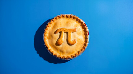 Pie with &pi; symbol on a blue background  