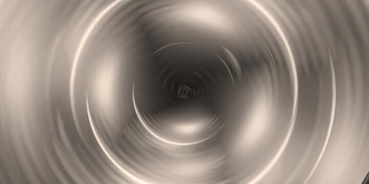 Looping 3D animation. Abstract minimalist aesthetic background. Fluted glass texture. Gradient in shades of gold reflects and slides inside black round discs