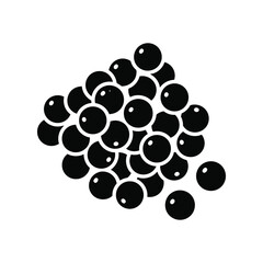 Glossy Black Round Beads Grouped Flat Vector Icon Design