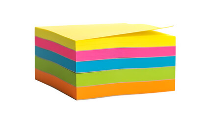 Collection of colorful sticky notes arranged in three rows, isolated on white or transparent background, ideal for office, organization, planning, and creative workspace visuals. PNG format.