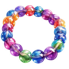 Colorful Beaded Bracelet on Transparent Background