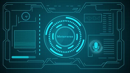 Futuristic HUD Digital Interface Design for Metaverse Concepts. - Powered by Adobe