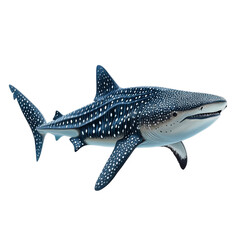 Whale Shark Illustration Swimming on Transparent Background