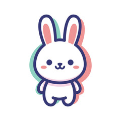 Adorable Cartoon Bunny Vector Illustration