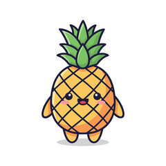 Adorable Cartoon Pineapple Character Illustration