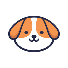 Adorable Cartoon Dog Face Illustration
