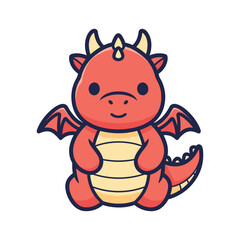 Adorable Cartoon Dragon Illustration