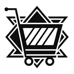 Shopping Cart Logo Icon in Geometric Style