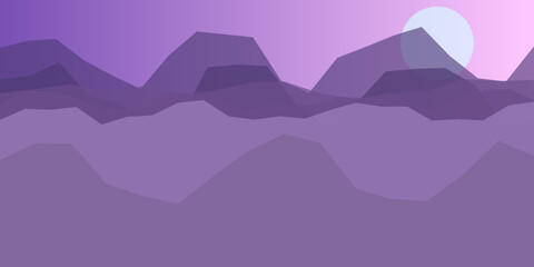 Purple mountain sunset