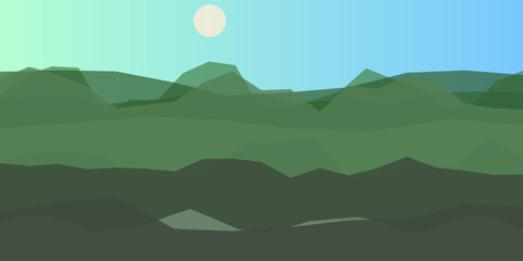 Serene mountain range at dusk