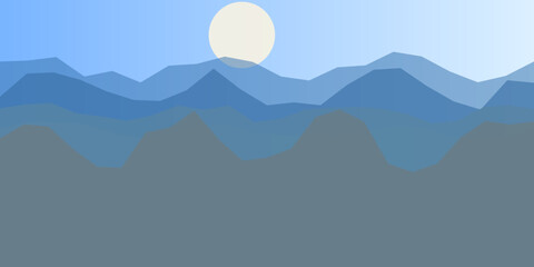 Serene mountain sunset