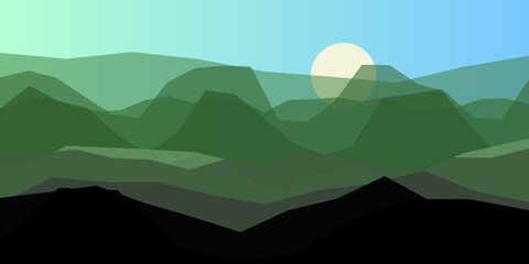 Mountain range at dusk