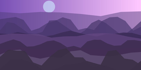 Purple mountain sunset