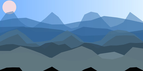 Serene mountain range at dawn