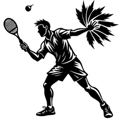 Badminton Player Silhouette &ndash; Artistic Swing Vector Design