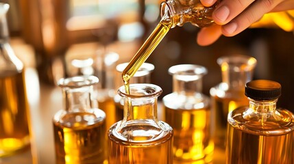 Petrochemical engineer analyzing viscosity of lubricant oil