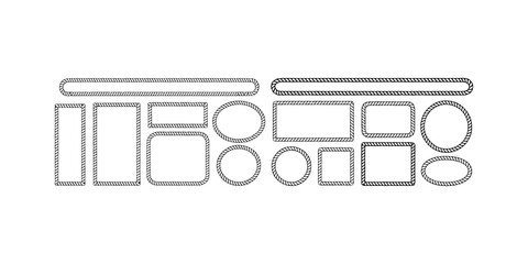 Rope borders and nautical frames collection for maritime design projects and certificates