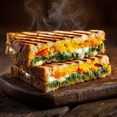 Hot and Crispy Indian Flag Themed Sandwich