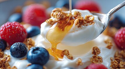 Delicious Morning Meal: Granola and Berry Parfait